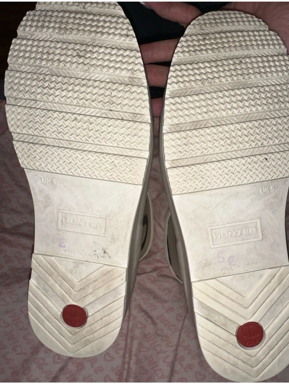Sz 8.5 Hunter Original Play Exploded Logo Short Rain Boots - White/Red/Black